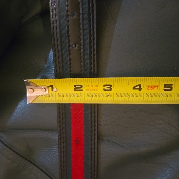 Gucci "Bee"Placard Belt:Green and Red Stripe onto leather - Picture 5 of 14